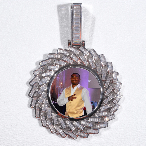 Large 3D Baguette Custom Picture Pendant