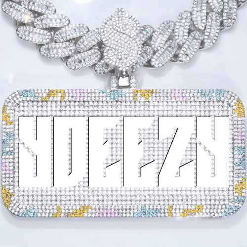 CUSTOM LETTER NECKLACE 3D COLORFUL SQUARE