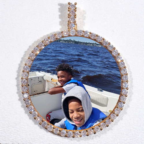LARGE 3D CIRCLE CUSTOM PICTURE PENDANT