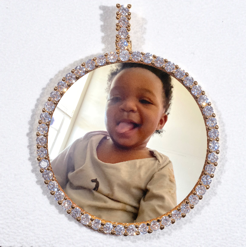 LARGE 3D CIRCLE CUSTOM PICTURE PENDANT