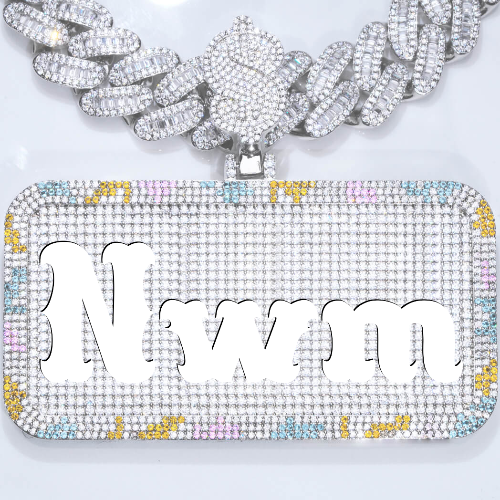 CUSTOM LETTER NECKLACE 3D COLORFUL SQUARE