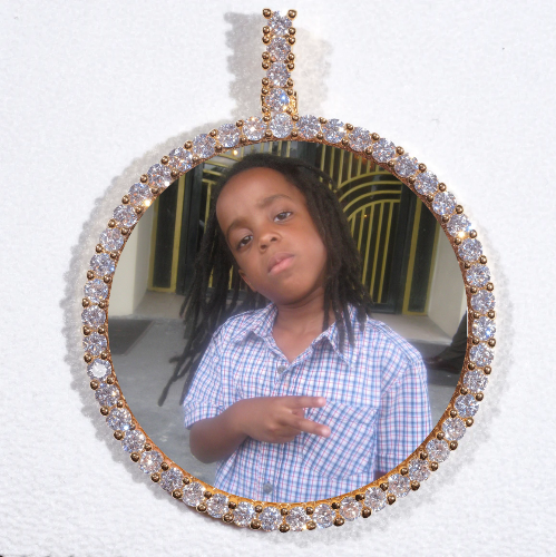 LARGE 3D CIRCLE CUSTOM PICTURE PENDANT