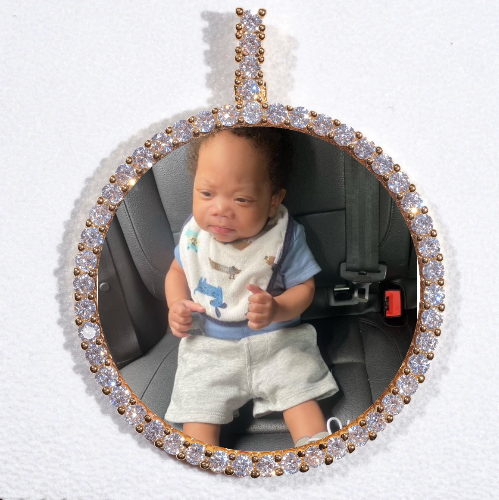 LARGE 3D CIRCLE CUSTOM PICTURE PENDANT