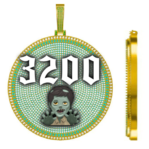 CUSTOM LETTER NECKLACE 3D BIG DISC