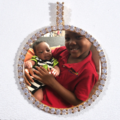 LARGE 3D CIRCLE CUSTOM PICTURE PENDANT