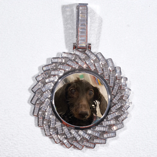 Large 3D Baguette Custom Picture Pendant