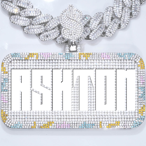 CUSTOM LETTER NECKLACE 3D COLORFUL SQUARE