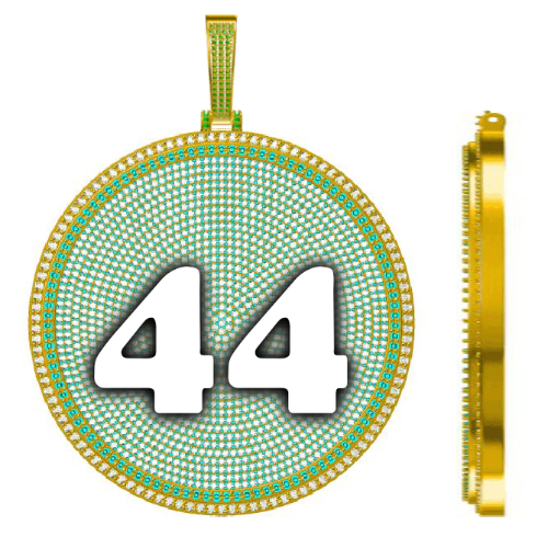 CUSTOM LETTER NECKLACE 3D BIG DISC