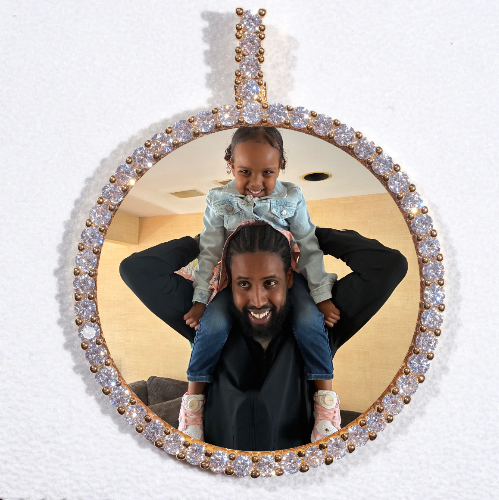 LARGE 3D CIRCLE CUSTOM PICTURE PENDANT