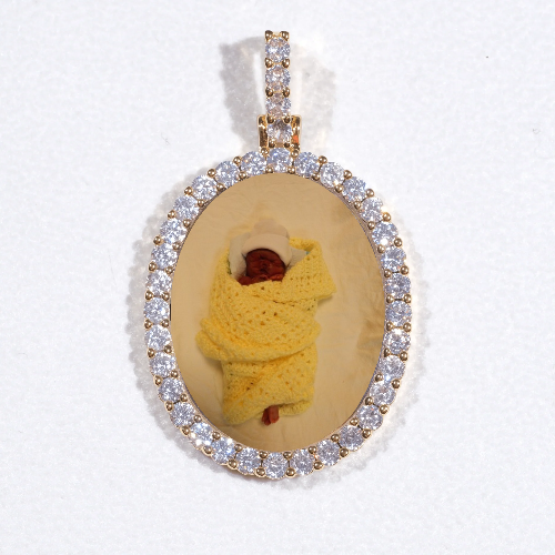 3D Oval Custom Picture Pendant