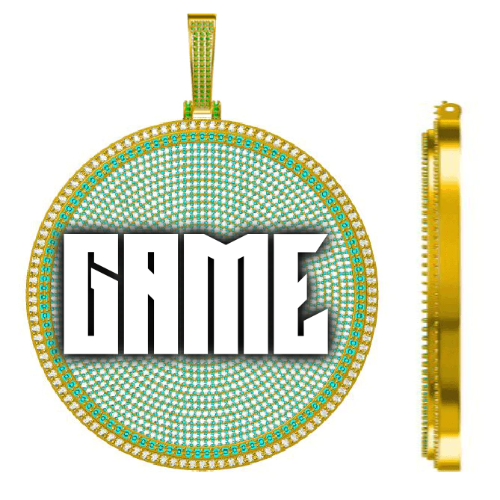 CUSTOM LETTER NECKLACE 3D BIG DISC