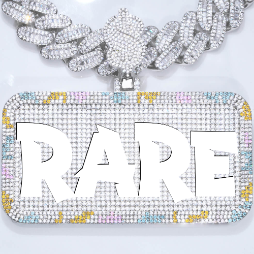 CUSTOM LETTER NECKLACE 3D COLORFUL SQUARE