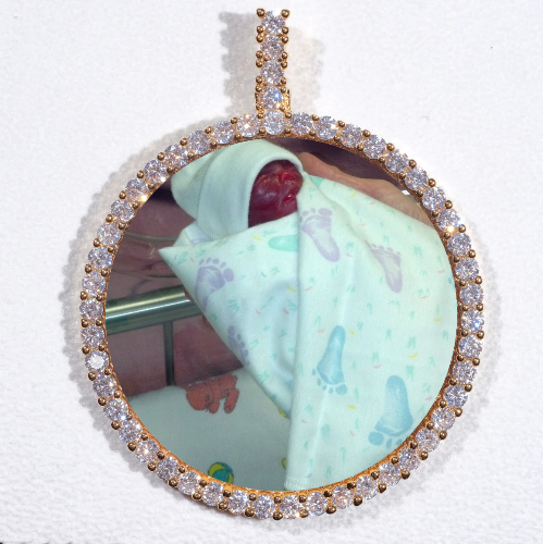 LARGE 3D CIRCLE CUSTOM PICTURE PENDANT