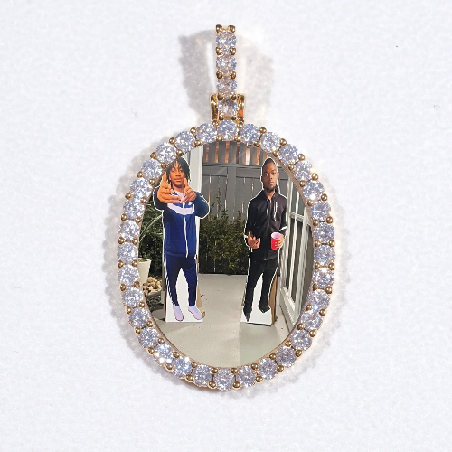 3D Oval Custom Picture Pendant