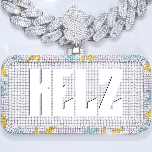 CUSTOM LETTER NECKLACE 3D COLORFUL SQUARE