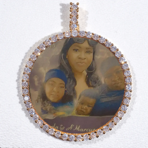 LARGE 3D CIRCLE CUSTOM PICTURE PENDANT