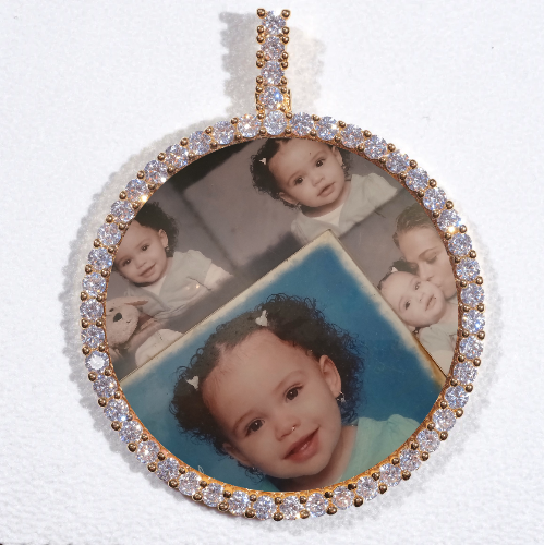 LARGE 3D CIRCLE CUSTOM PICTURE PENDANT