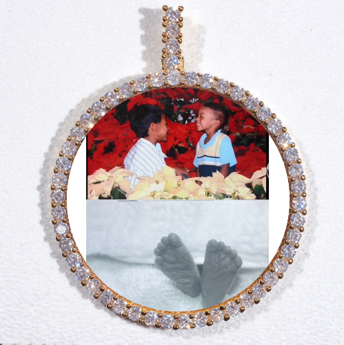 LARGE 3D CIRCLE CUSTOM PICTURE PENDANT