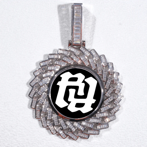 Large 3D Baguette Custom Picture Pendant