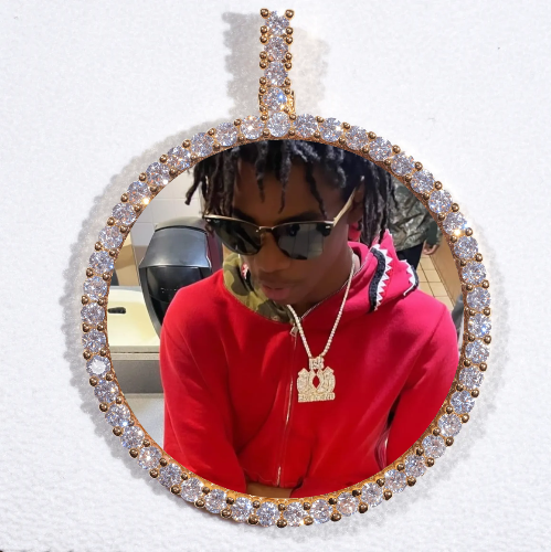 LARGE 3D CIRCLE CUSTOM PICTURE PENDANT