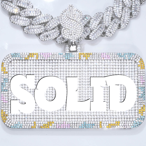 CUSTOM LETTER NECKLACE 3D COLORFUL SQUARE