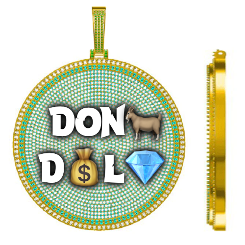 CUSTOM LETTER NECKLACE 3D BIG DISC