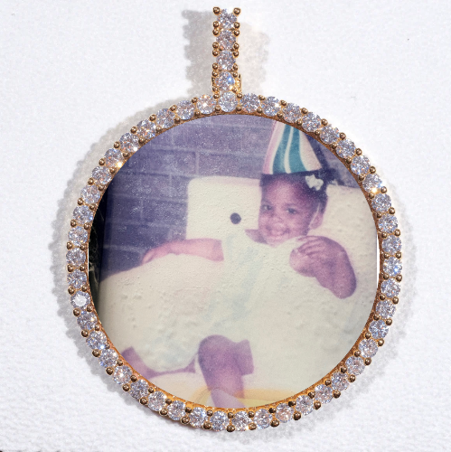 LARGE 3D CIRCLE CUSTOM PICTURE PENDANT