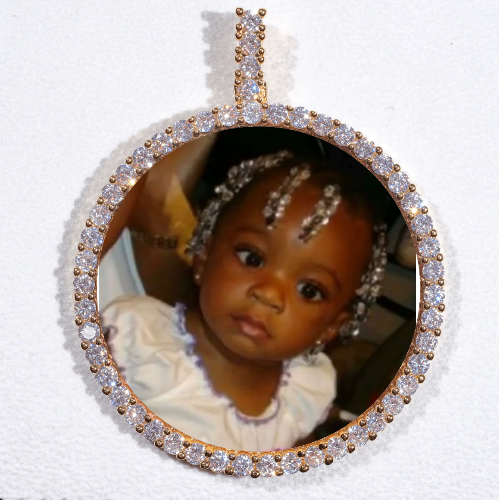 LARGE 3D CIRCLE CUSTOM PICTURE PENDANT