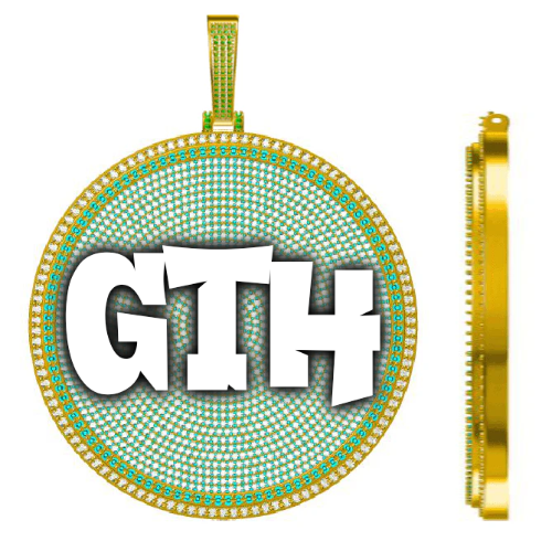 CUSTOM LETTER NECKLACE 3D BIG DISC