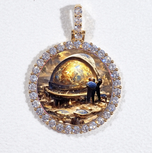 3D CIRCLE CUSTOM PICTURE PENDANT SMALL SIZE