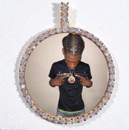 LARGE 3D CIRCLE CUSTOM PICTURE PENDANT