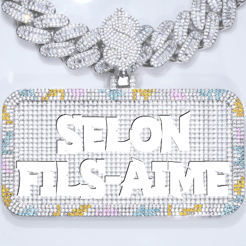 CUSTOM LETTER NECKLACE 3D COLORFUL SQUARE
