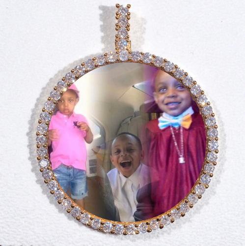 LARGE 3D CIRCLE CUSTOM PICTURE PENDANT