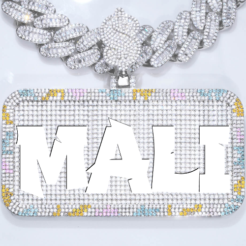 CUSTOM LETTER NECKLACE 3D COLORFUL SQUARE