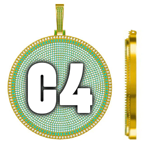 CUSTOM LETTER NECKLACE 3D BIG DISC