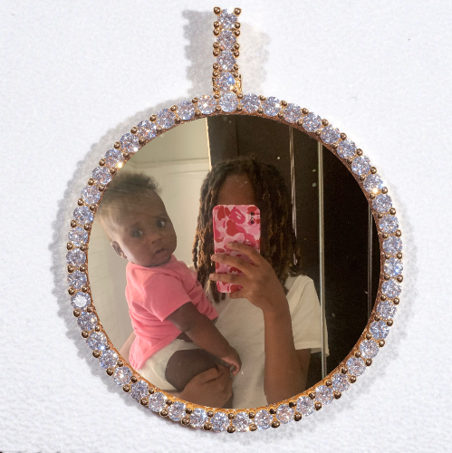 LARGE 3D CIRCLE CUSTOM PICTURE PENDANT