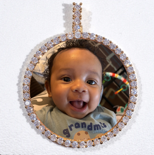 LARGE 3D CIRCLE CUSTOM PICTURE PENDANT