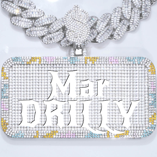 CUSTOM LETTER NECKLACE 3D COLORFUL SQUARE