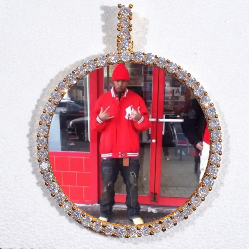 LARGE 3D CIRCLE CUSTOM PICTURE PENDANT