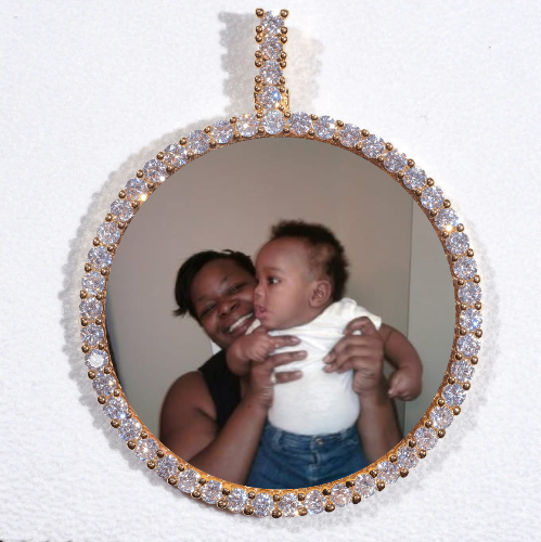 LARGE 3D CIRCLE CUSTOM PICTURE PENDANT