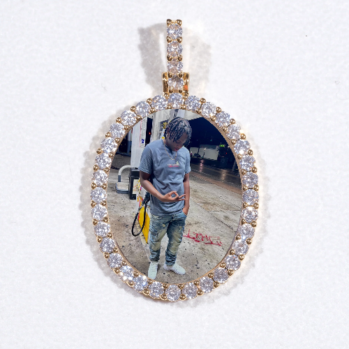 3D Oval Custom Picture Pendant