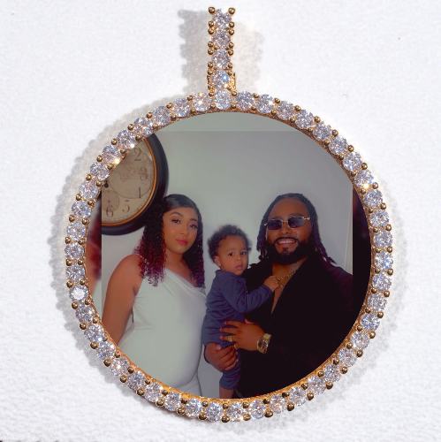 LARGE 3D CIRCLE CUSTOM PICTURE PENDANT