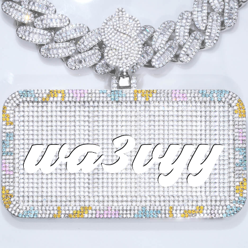 CUSTOM LETTER NECKLACE 3D COLORFUL SQUARE