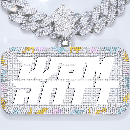 CUSTOM LETTER NECKLACE 3D COLORFUL SQUARE