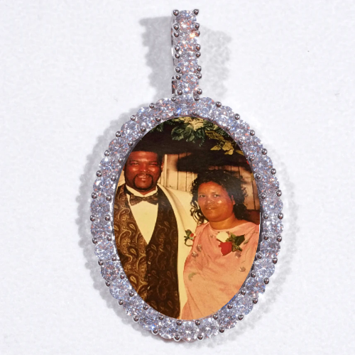 Large 3D Oval Custom Picture Pendant
