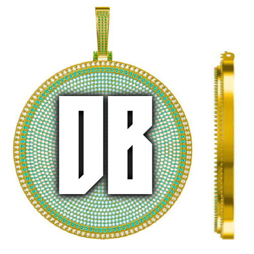 CUSTOM LETTER NECKLACE 3D BIG DISC