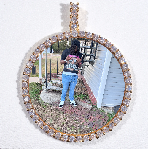 LARGE 3D CIRCLE CUSTOM PICTURE PENDANT