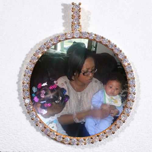 LARGE 3D CIRCLE CUSTOM PICTURE PENDANT