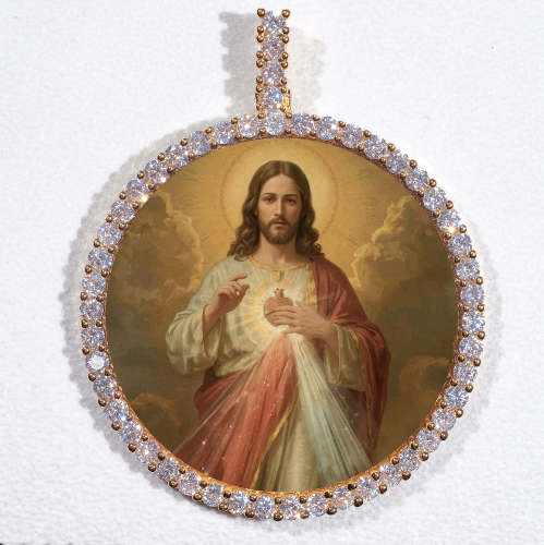 LARGE 3D CIRCLE CUSTOM PICTURE PENDANT