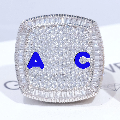 CUSTOM LETTER 3D ICED RING